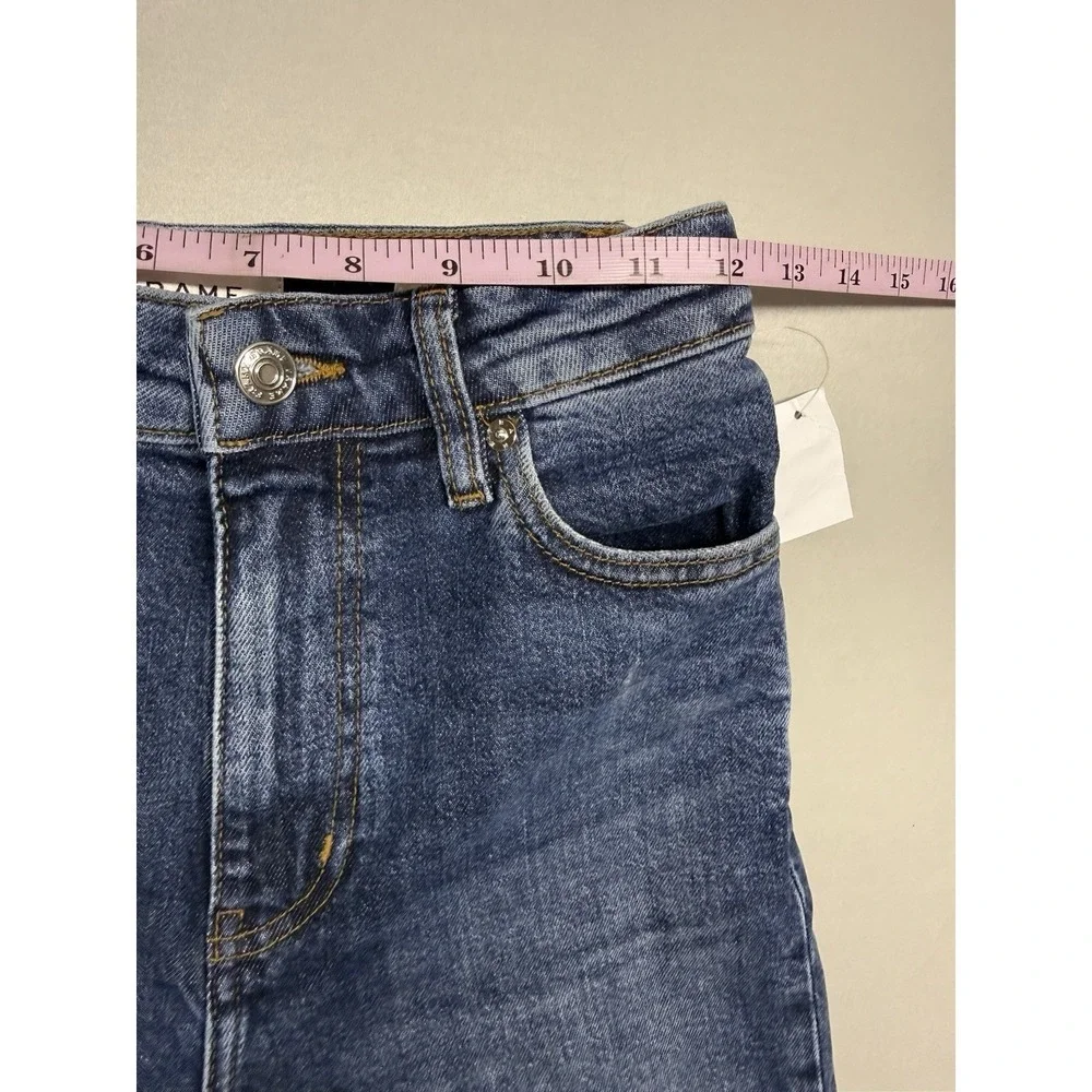 FRAME The Wide Straight Leg Jeans Blue Denim Ankle Length Sz 24 NWT $268 - Picture 4 of 16